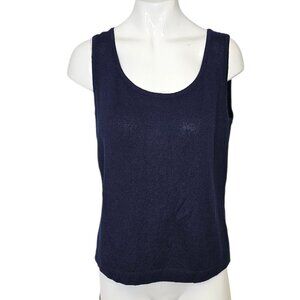 St. John Basics Womens Santana Knit Tank Top, Blue, Stretch Size P (S)